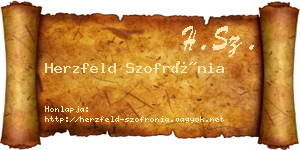 Herzfeld Szofrónia névjegykártya